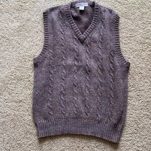 Women’s Vintage Old Gap Clothing Co. Label Brown & Blue Winter Knit Sweater Vest